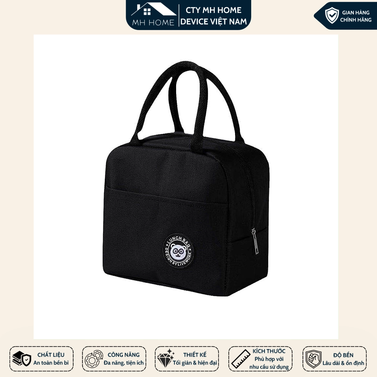 Túi Đựng Hộp Cơm Giữ Nhiệt Cao Cấp Lunch Bag Chống Thấm Nước  CHO DÂN VĂN PHÒNG- MH HOME